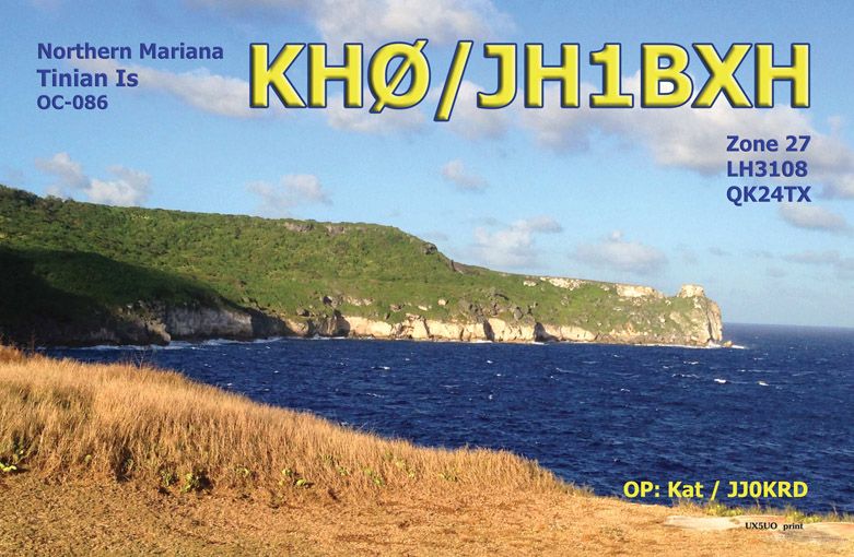 Остров Тиниан KH0/JH1BXH 