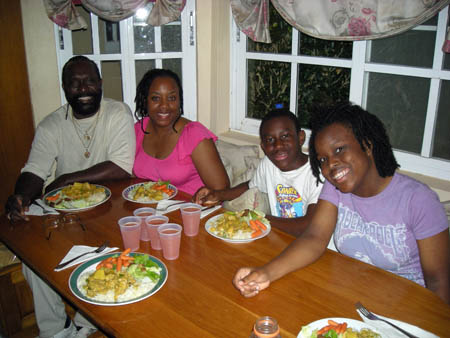 Enjoying meals with George VP2VQ and his family 