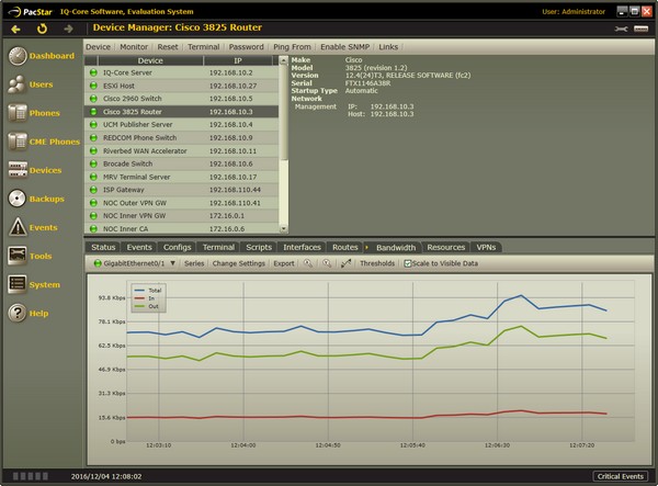 AT TNS IQ Core Software Screen AT TNS IQ Core Software Screen