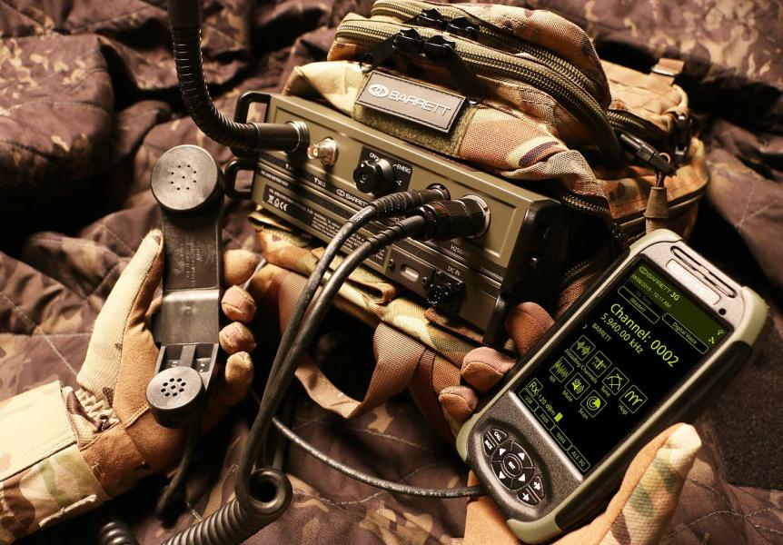 Barrett PRC-4090 HF SDR manpack with multicam daypack and optional H250 handset Barrett PRC-4090 HF SDR manpack with multicam daypack and optional H250 handset